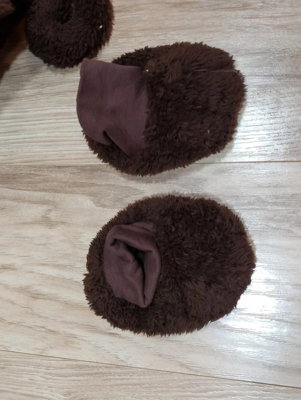 Brown Plush Fluffy Easy On Monkey Body Costume Matching Hat And Slippers 6-18 M
